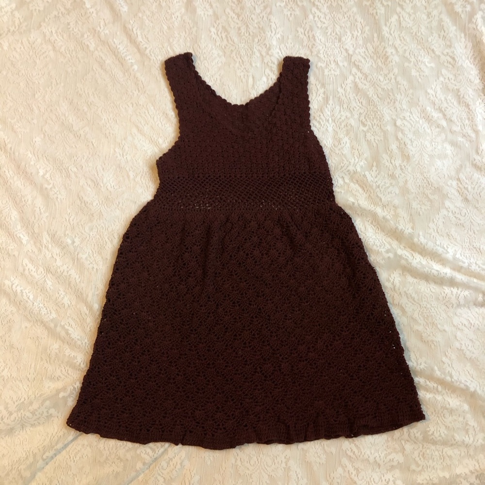 Handmade Crochet festival style boho mini dress